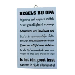 Regels bij opa