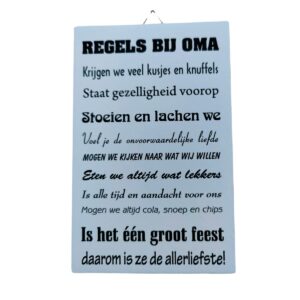 Regels bij oma