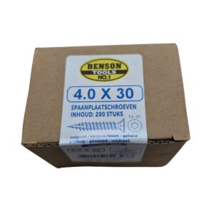 Benson Spaanplaatschroeven 200 stuks 4.0 x 30