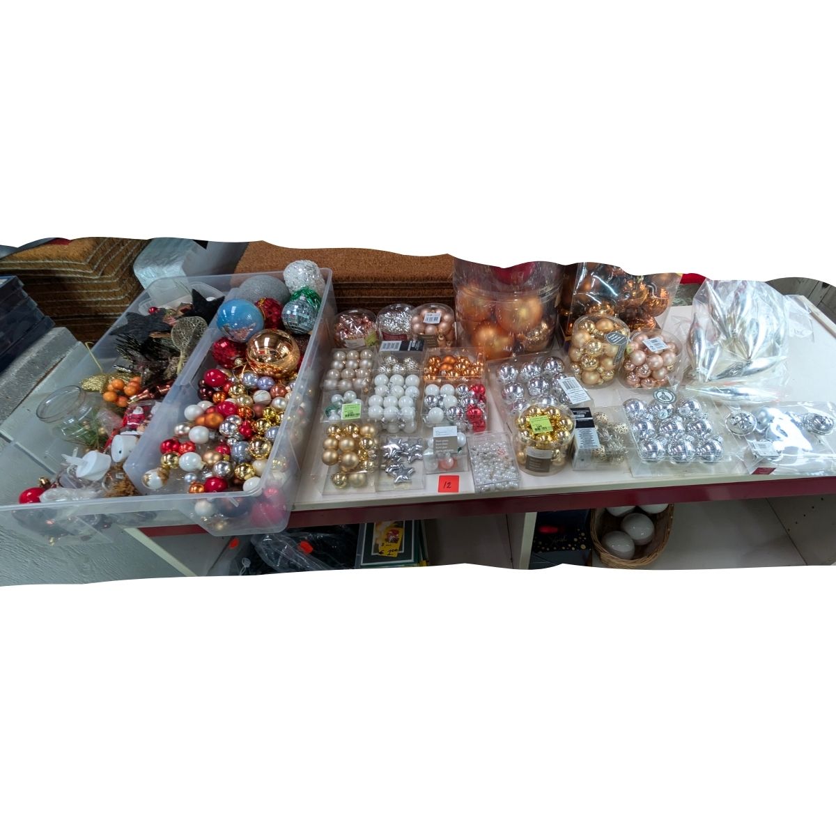 Partij 12 Partij assorti Kerstballetjes voor Markt en Handel