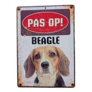 Plenty Gifts Waakbord blik Beagle 15x21cm.