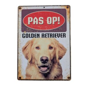 Plenty Gifts Waakbord blik Golden Retriever 15x21cm.