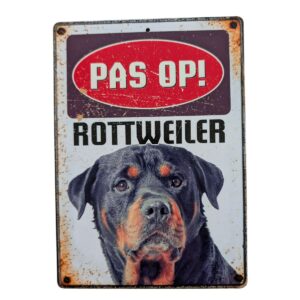 Plenty Gifts Waakbord blik Rottweiler 15x21cm.