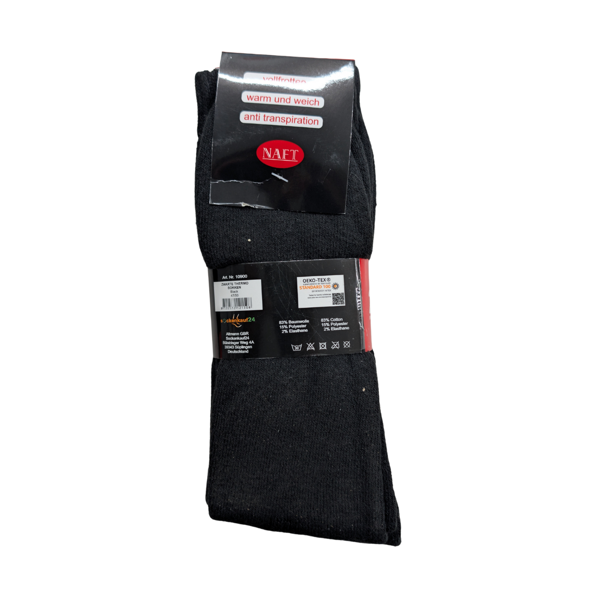 NAFT Thermo Outdoor Socken zwart 6 paar 43/46 - Afbeelding 2